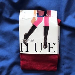 Hue tights size 2 red control top opaque
